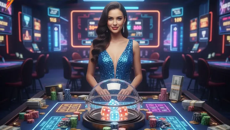 Slot machine reels spinning